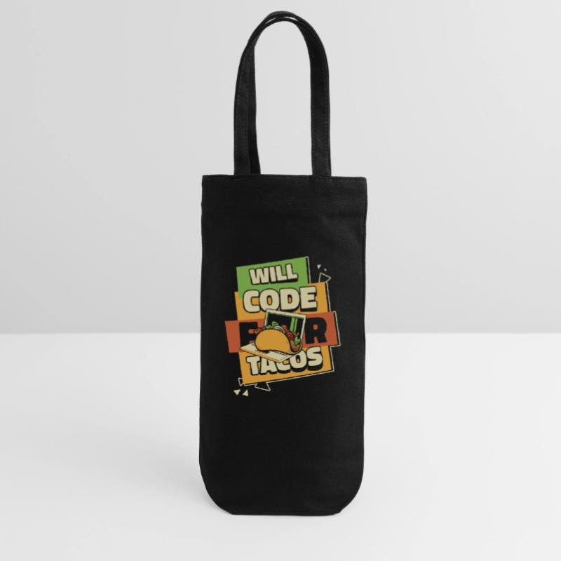 Will Code For Tacos Developer Coder Programmierer Geschenkbeutel für Flaschen