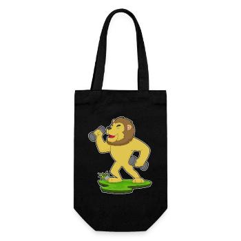 Lion Bodybuilder Dumbbells Bodybuilding - Sac à bouteille - noir - Devant