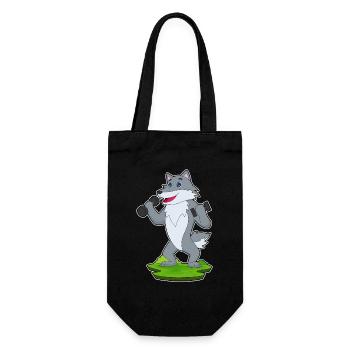 Wolf Bodybuilder Hanteln Bodybuilding - Geschenkbeutel für Flaschen - Schwarz - Vorne