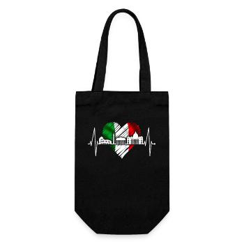 Rom Kolosseum Herzschlag Roma Skyline Rome Italien - Geschenkbeutel für Flaschen - Schwarz - Vorne