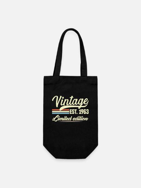1963 Vintage 1963 Geburtstagsgeschenk - Geschenkbeutel für Flaschen - Schwarz