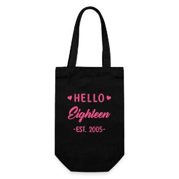 Hello Eighteen 2005 18 Birthday Girl - Gift Bag for Bottles - black - Front