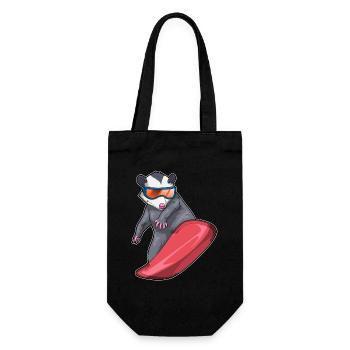 Beutelratte Snowboarder Snowboard - Geschenkbeutel für Flaschen - Schwarz - Vorne