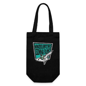 Windsurfers Gonna Surf Wellenreiter Surfer - Geschenkbeutel für Flaschen - Schwarz - Vorne