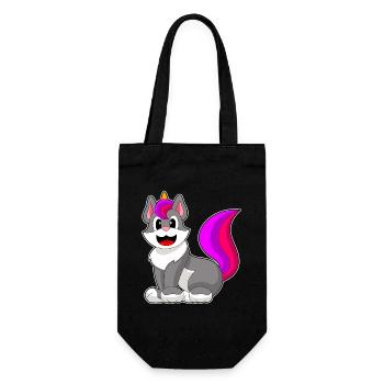 Katze Einhorn - Geschenkbeutel für Flaschen - Schwarz - Vorne