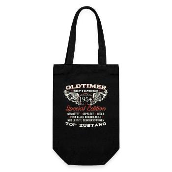 70. Geburtstag Oldtimer September Jahrgang 1954 - Geschenkbeutel für Flaschen - Schwarz - Vorne