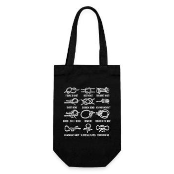 Sailing, sailboat, sailing knots, knotting - Gift Bag for Bottles - black - Front