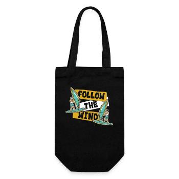 Follow The Wind Water Sports Surfers Surfers - Gift Bag for Bottles - black - Front