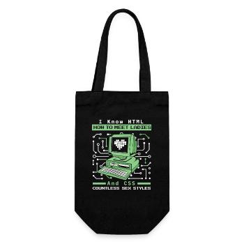 I Know HTML How To Meet Ladies Developer Coder - Geschenkbeutel für Flaschen - Schwarz - Vorne