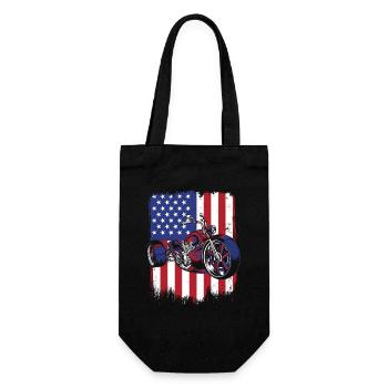 Trike American Flag Tricycle Motorcycle Threewheeler - Gift Bag for Bottles - black - Front