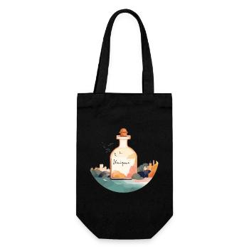 Perfume bottle "Unique" in a beautiful landscape - Gift Bag for Bottles - black - Front
