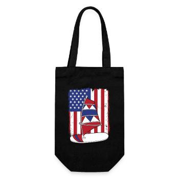 Planche à voile Drapeau américain Wellenreiter Surfer - Sac à bouteille - noir - Devant