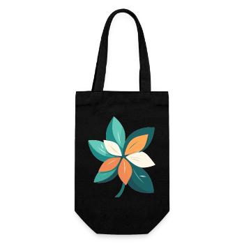 Jasmine flower in cartoon style - Gift Bag for Bottles - black - Front