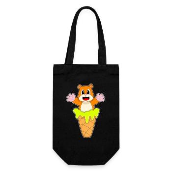 Hamster Waffeleis - Geschenkbeutel für Flaschen - Schwarz - Vorne