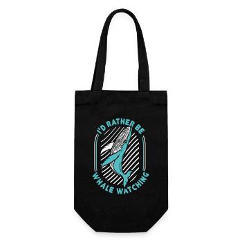 I'd Rather Be Whale Watching Cachalot Cetacea - Gift Bag for Bottles - black - Front