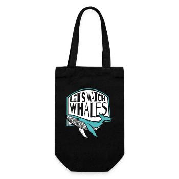 Let's Watch Whales Blue Beluga Cetacea Whale - Gift Bag for Bottles - black - Front