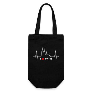 Cologne Skyline Heartbeat Heart Kölsch Love Cologne - Sac à bouteille - noir - Devant