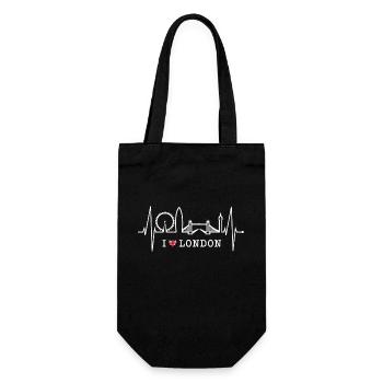London Heartbeat Skyline England Heart Union Jack - Gift Bag for Bottles - black - Front