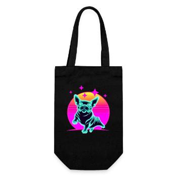 Bulldog français Synthwave Frenchie - Sac à bouteille - noir - Devant