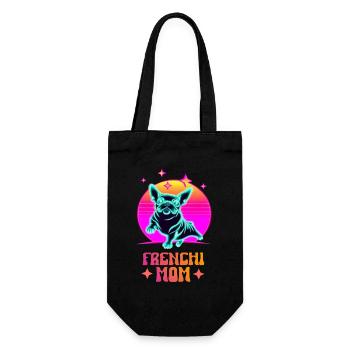 Frenchie Mom - Geschenkbeutel für Flaschen - Schwarz - Vorne