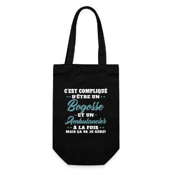 ambulancier bogosse Cadeau humour ambulance - Sac à bouteille - noir - Devant