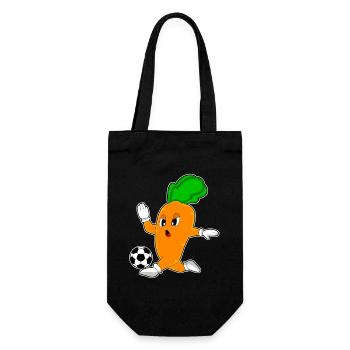 Karotte Fußballspieler Fußball - Geschenkbeutel für Flaschen - Schwarz - Vorne