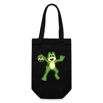 Frog Handball Player Handball - Gift Bag for Bottles - black - Front