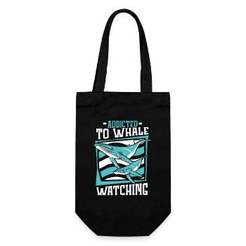 Addicted To Whale Watching Cetacea Cachalot Whale - Gift Bag for Bottles - black - Front