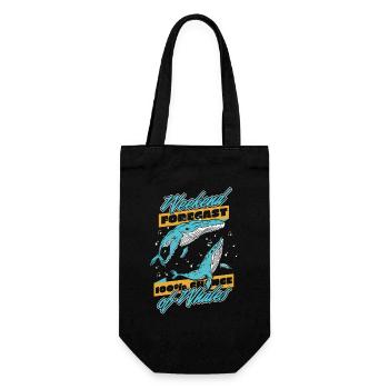 100% Chance Of Whales Blue Beluga Cetacea Whale - Gift Bag for Bottles - black - Front