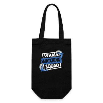 Whale Watching Squad Blue Beluga Cetacea Whale - Gift Bag for Bottles - black - Front