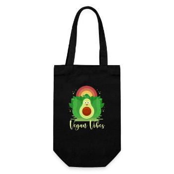 Vegan Vibes Vegan Vegans Plant-Based Vegetarian - Gift Bag for Bottles - black - Front