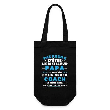 Papa et Coach Humour Cadeau - Sac à bouteille - noir - Devant