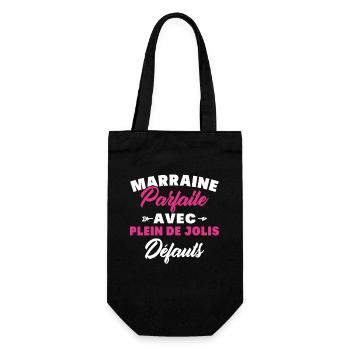 Marraine parfaite avec plein de jolis défauts - Sac à bouteille - noir - Devant