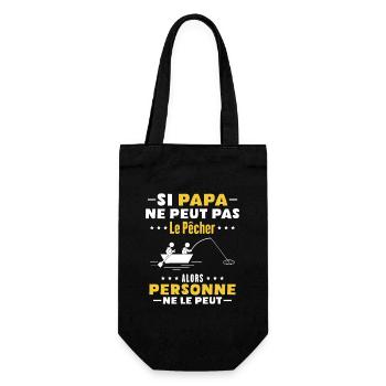 Papa pêcheur - Sac à bouteille - noir - Devant