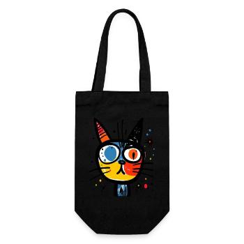 Résumé : Le chat fou et ordinaire - Sac à bouteille - noir - Devant