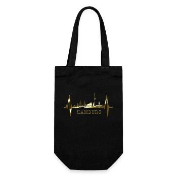 Hamburg Skyline Heartbeat Hamburg Love Fan - Gift Bag for Bottles - black - Front