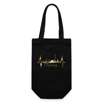 Hamburg Skyline Heartbeat Hamburg Love Fan - Gift Bag for Bottles - black - Front