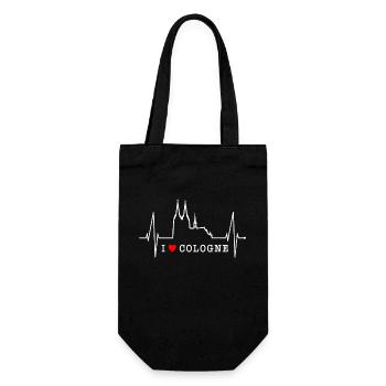 Cologne Skyline Heartbeat Heart Kölsch Love Cologne - Sac à bouteille - noir - Devant