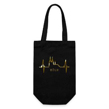 Cologne Skyline Heartbeat Heart Kölsch Love Cologne - Sac à bouteille - noir - Devant