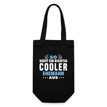 Herren Richtig Cool Ehemann Hochzeitstag JGA - Geschenkbeutel für Flaschen - Schwarz - Vorne
