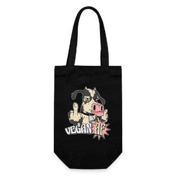 Vegan AF Plant-Based Vegan Vegans Vegetarian - Gift Bag for Bottles - black - Front