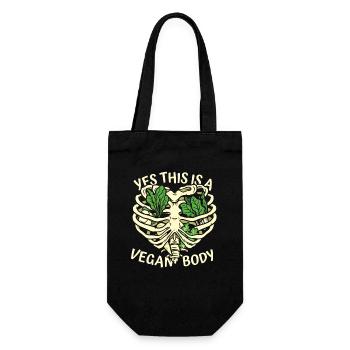 Oui, c’est un végétalien végétalien à base de plantes corporelles végétaliens - Sac à bouteille - noir - Devant