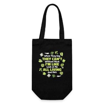 When They Say They Can't Without Meat Vegans - Gift Bag for Bottles - black - Front