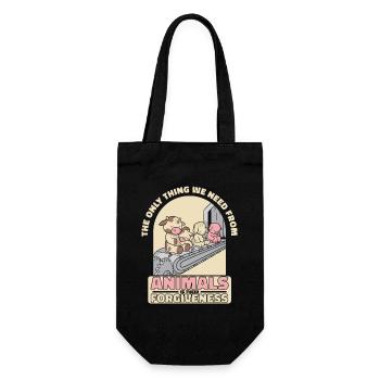 The Only Thing We Need From Animals Vegan Veganism - Gift Bag for Bottles - black - Front