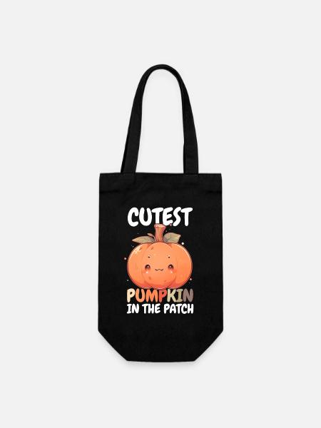 Cutest Pumkin In The Patch Halloween Kürbis Kawaii - Geschenkbeutel für Flaschen - Schwarz