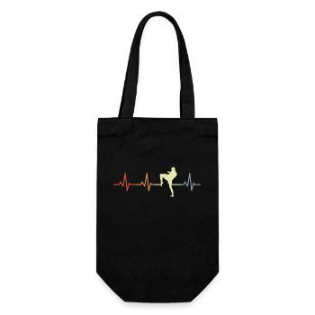 Kickboxer heartbeat - Gift Bag for Bottles - black - Front