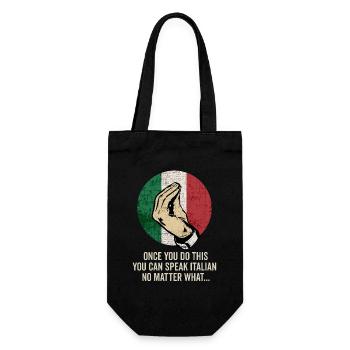 Geste de la main italien Italie Drapeau italien - Sac à bouteille - noir - Devant