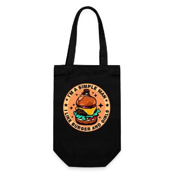 Burger Cheeseburger liebe - einfacher Mann - Geschenkbeutel für Flaschen - Schwarz - Vorne