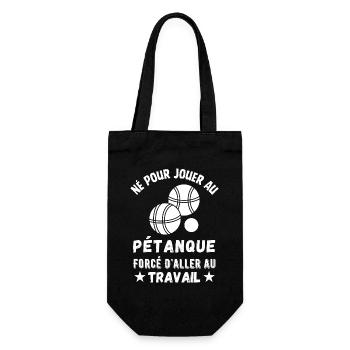 Né pour jouer au petanque cadeau humoristique - Sac à bouteille - noir - Devant
