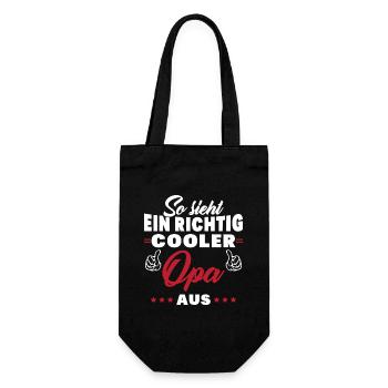 So sieht ein richtig cooler Opa aus Großvater - Geschenkbeutel für Flaschen - Schwarz - Vorne